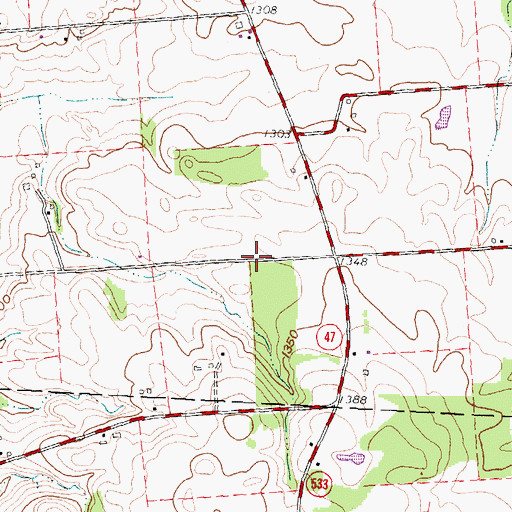 Topographic Map of Jasinsky Cemetery, OH