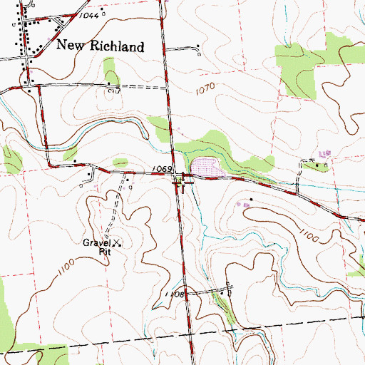 Topographic Map of Johnston Cemetery, OH