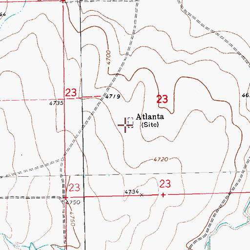 Topographic Map of Atlanta, CO