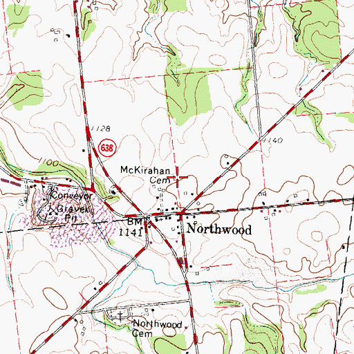 Topographic Map of McKirahan Cemetery, OH