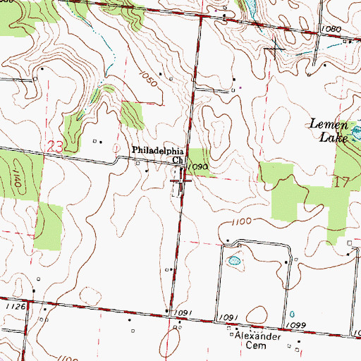 Topographic Map of New Philadelphia Cemetery, OH