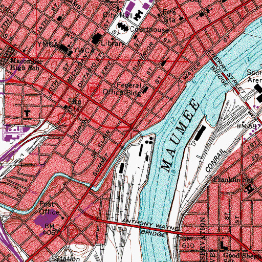 Topographic Map of Bostwick-Braun Warehouse, OH