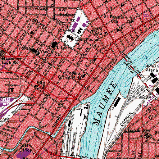 Topographic Map of Fiberglas Tower, OH