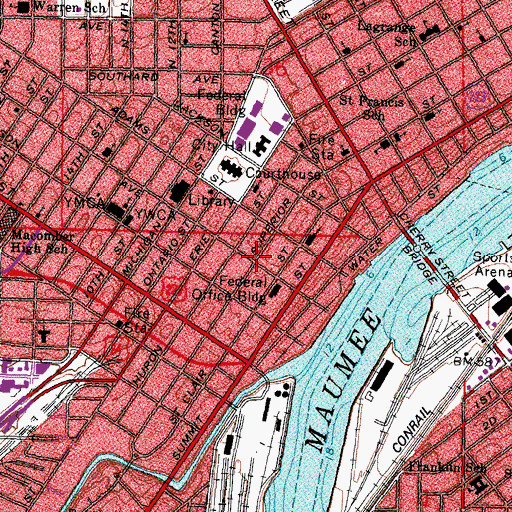 Topographic Map of Gardner Building, OH