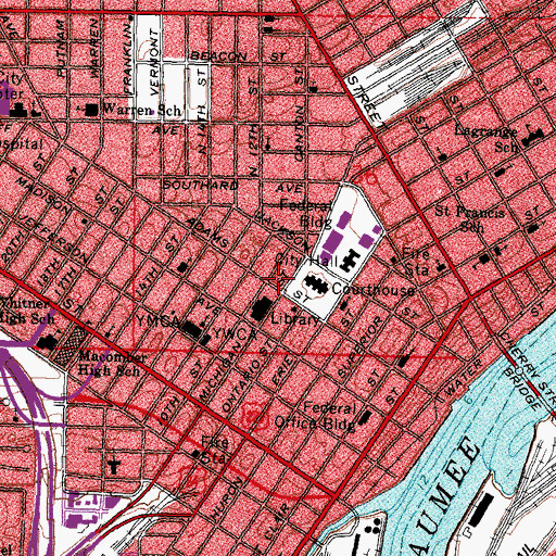 Topographic Map of Labor Temple, OH