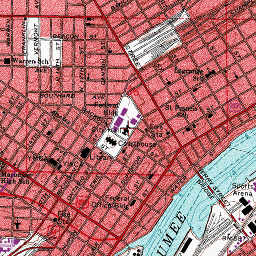Topographic Map of Safety Building, OH