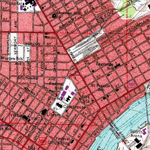 Topographic Map of Saint Marys Parish House, OH