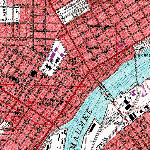 Topographic Map of Stranahan Building, OH
