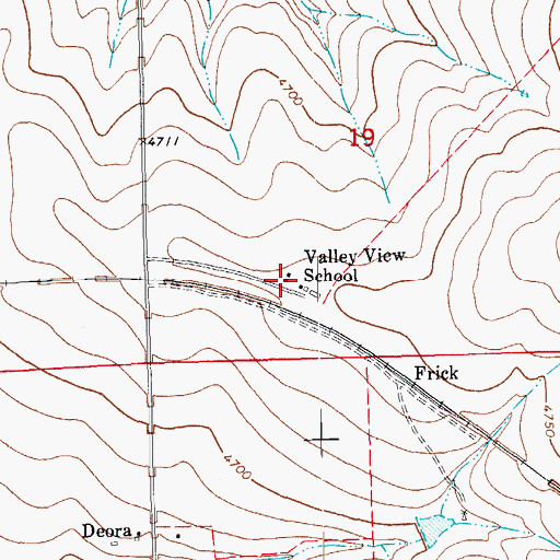 Topographic Map of Valley View School, CO
