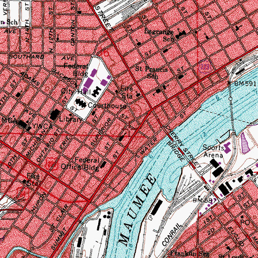 Topographic Map of Webstrand Building, OH