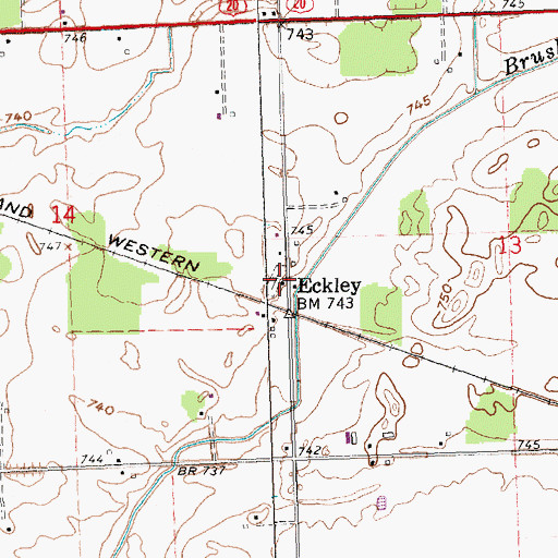 Topographic Map of Eckley Amish Cemetery, OH