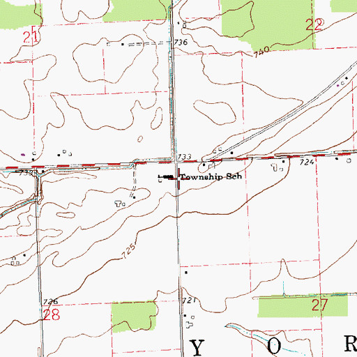 Topographic Map of Fowler Cemetery, OH