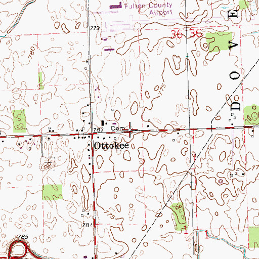 Topographic Map of Fulton County Infirmary Cemetery, OH