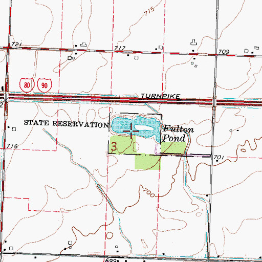 Topographic Map of Fulton Pond Wildlife Area, OH