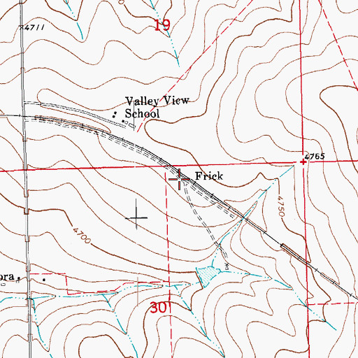 Topographic Map of Frick, CO