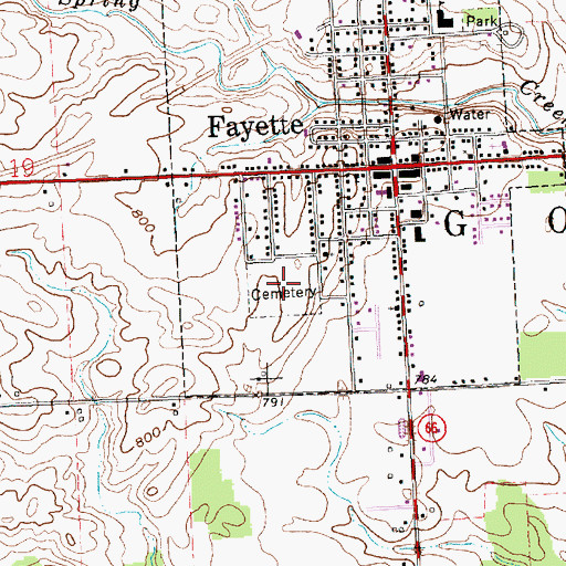 Topographic Map of Pleasant View Cemetery, OH