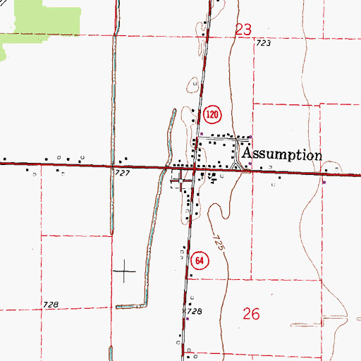 Topographic Map of Saint Marys Catholic Cemetery, OH