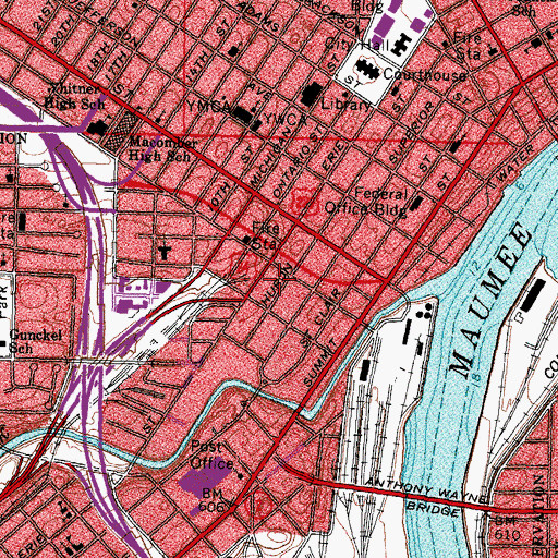 Topographic Map of King Warehouse Number 1, OH