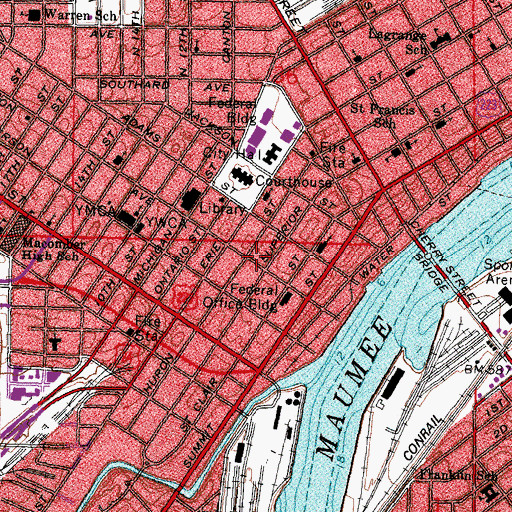 Topographic Map of Spitzer Building, OH