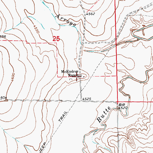 Topographic Map of McEndree Ranch, CO