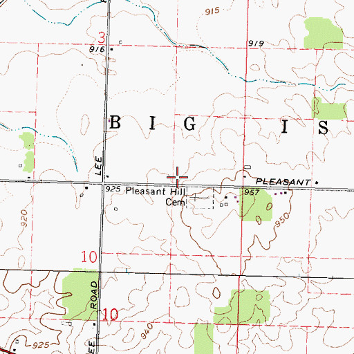 Topographic Map of Kannel Cemetery, OH