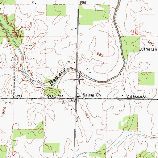 Topographic Map of Salem Cemetery, OH