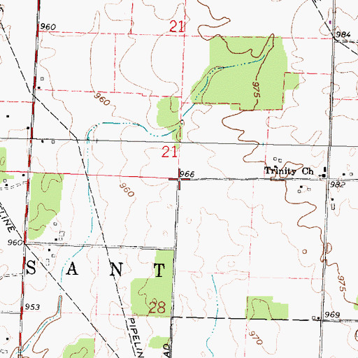 Topographic Map of Schweinfurth Cemetery, OH