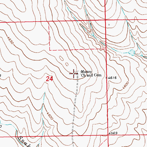 Topographic Map of Maxey Church, CO