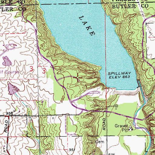 Topographic Map of Locust Grove Picnic Area, OH