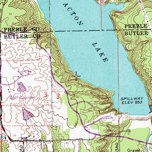 Topographic Map of West Shore Trail, OH