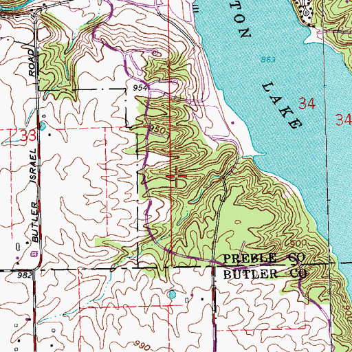 Topographic Map of Big Woods Trail, OH