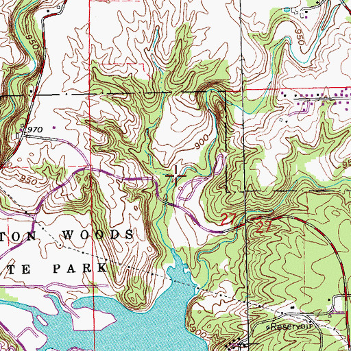 Topographic Map of Cedar Falls Hiking Trail, OH