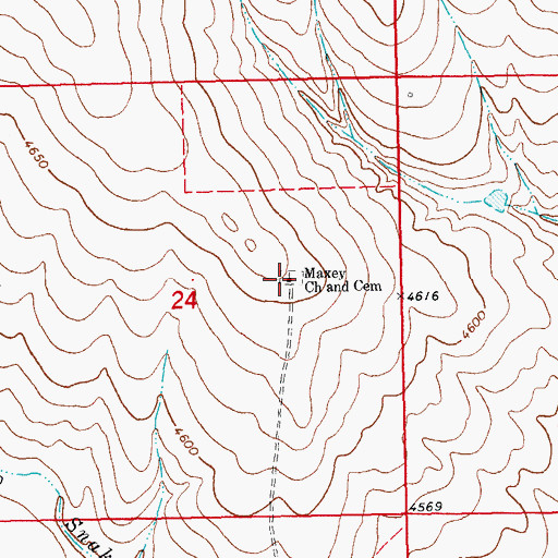 Topographic Map of Maxey Cemetery, CO