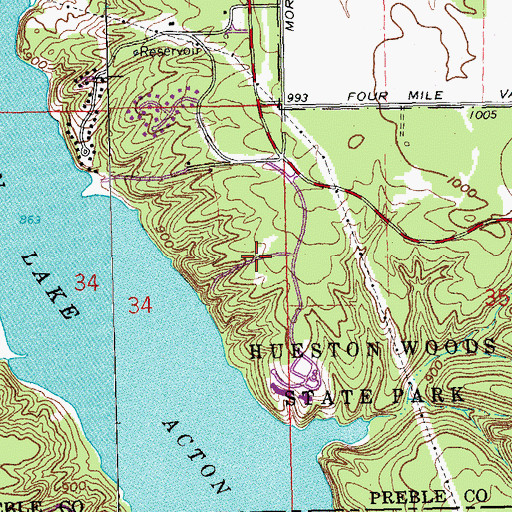 Topographic Map of Mud Lick Hiking Trails, OH