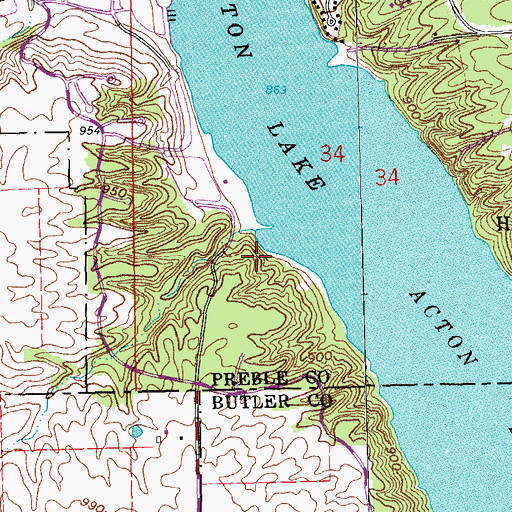 Topographic Map of Sugar Bush Trail, OH