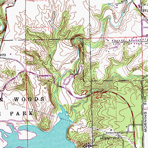 Topographic Map of Sycamore Grove Picnic Area, OH