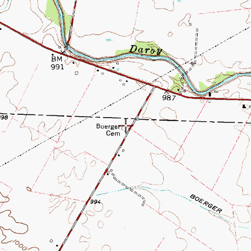 Topographic Map of Bigelow Cemetery State Nature Preserve, OH