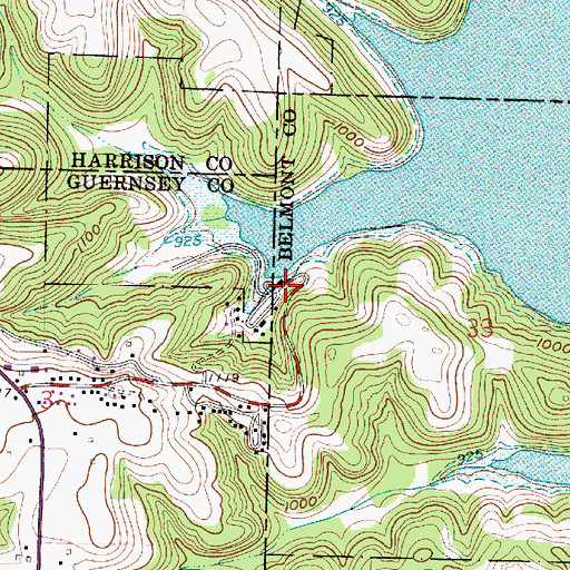 Topographic Map of Piedmont Lake Marina, OH