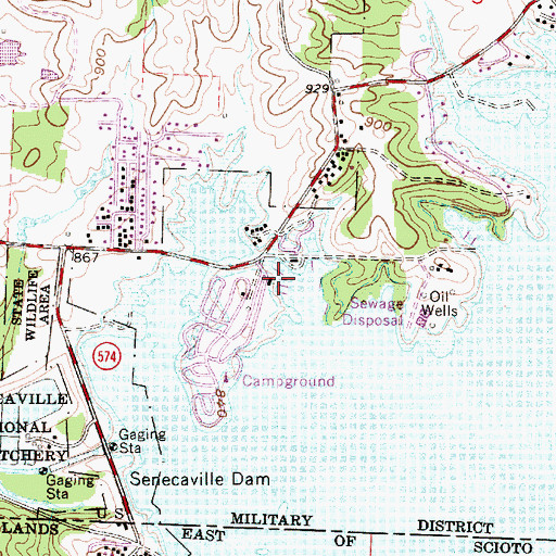 Topographic Map of Seneca Lake Marina, OH