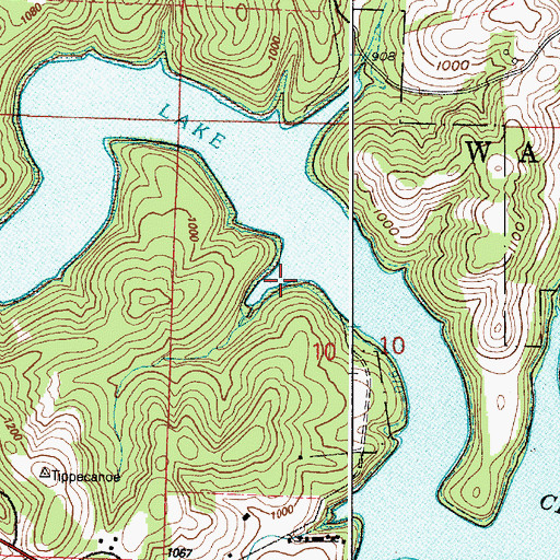 Topographic Map of Log Cabin Bay, OH