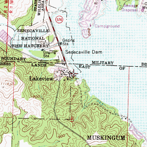 Topographic Map of Land-O-Lakes Boating Club, OH