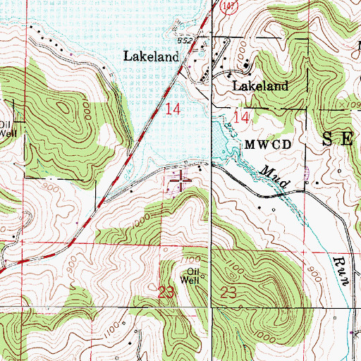 Topographic Map of Mud Run, OH