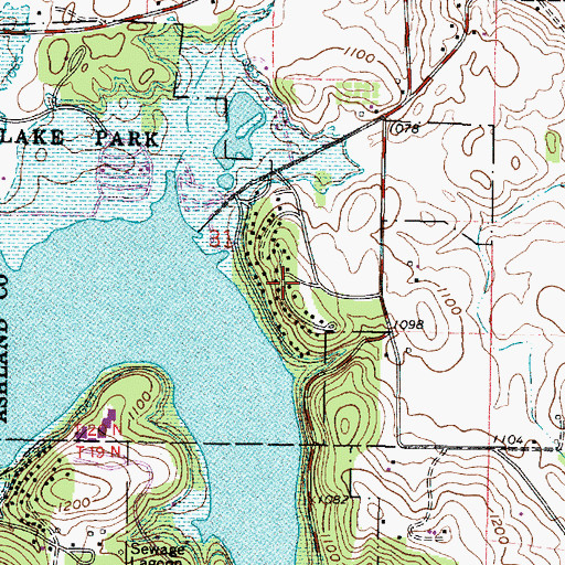 Topographic Map of Idlewood Cottage Area, OH
