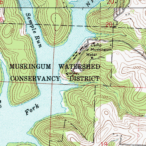 Topographic Map of Camp Aldersgate, OH