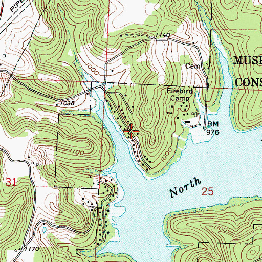 Topographic Map of Glens Cottage Area, OH