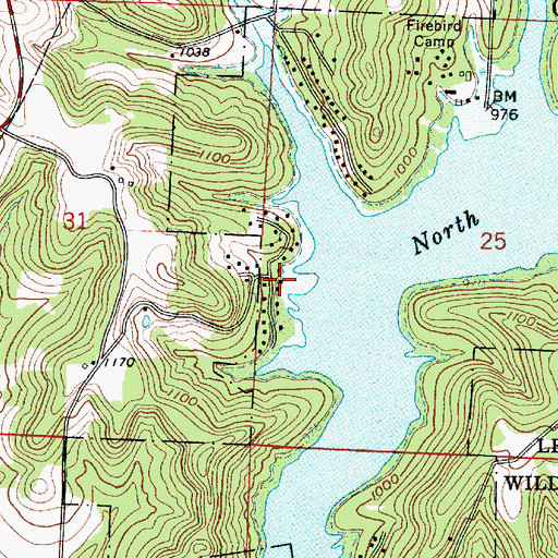 Topographic Map of Pines Cottage Area, OH