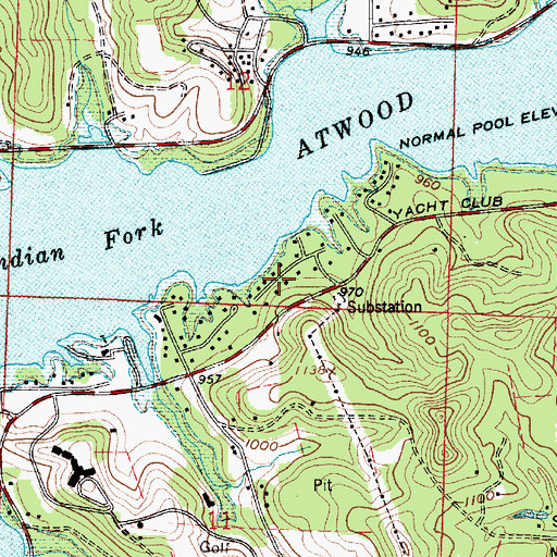 Topographic Map of Pines Cottage Area, OH