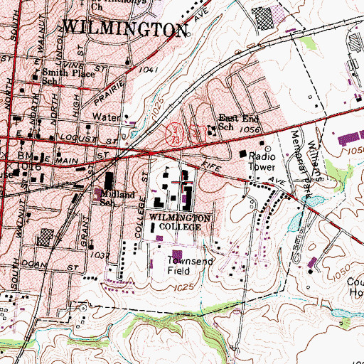 Topographic Map of Bailey Hall, OH