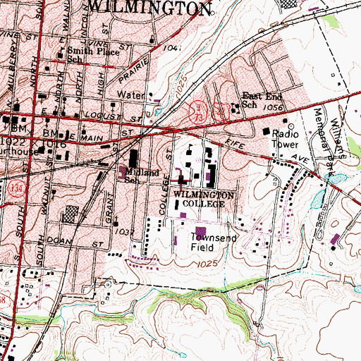 Topographic Map of Boyd Auditorium, OH