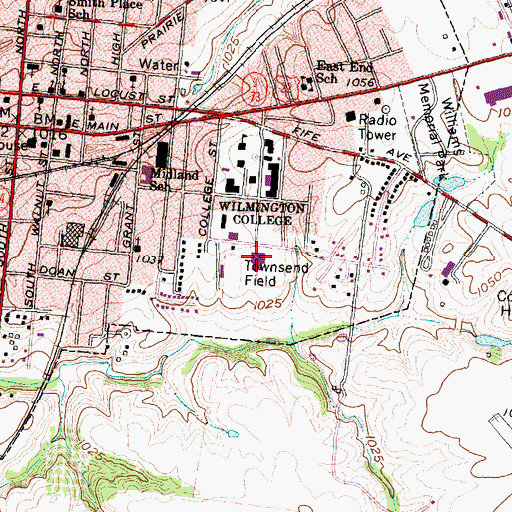 Topographic Map of Hermann Court, OH